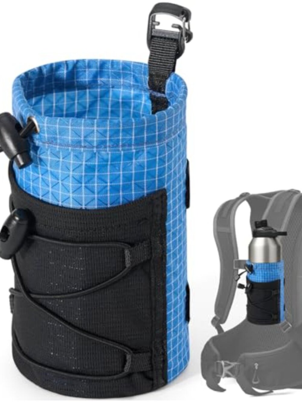 Nylon Water Bottle Holder Pouch Backpack Strap Carrier Bag
